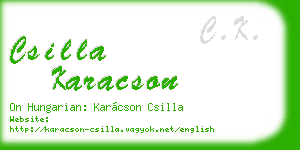 csilla karacson business card