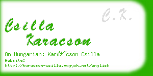 csilla karacson business card